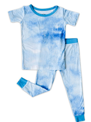 Little Sleepies Blue Watercolor Bamboo 2pc S/S Pajama Set, Little Sleepies, Bamboo Pajama, Bamboo Pajama Set, Bamboo Pajamas, Blue Rainbows, Blue Watercolor, CM22, Little Sleepies, Little Sle