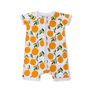 Little Sleepies Clementines Shorty Romper/Sleeper, Little Sleepies, Bamboo Pajamas, CM22, Footie, Little Sleepies, Little Sleepies Bamboo, Little Sleepies Shorty Romper/Sleeper, Reversible Zi