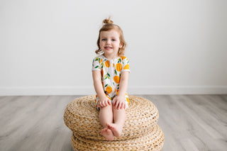 Little Sleepies Clementines Shorty Romper/Sleeper, Little Sleepies, Bamboo Pajamas, CM22, Footie, Little Sleepies, Little Sleepies Bamboo, Little Sleepies Shorty Romper/Sleeper, Reversible Zi