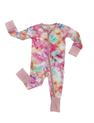 Little Sleepies Cotton Candy Tie Dye Convertible Romper/Sleeper, Little Sleepies, Bamboo Pajamas, CM22, Coverall, Footie, Little Sleepies, Little Sleepies Bamboo, Little Sleepies Cotton Candy