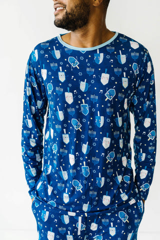 Little Sleepies Dancing Dreidels Men's 2pc Pajama Set, Little Sleepies, Bamboo Pajama, Bamboo Pajama Set, Bamboo Pajamas, Chanukah, Chanukah Pajamas, CM22, Family Hanukkah Pajamas, Hanukkah, 