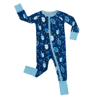 Little Sleepies Dancing Dreidels Convertible Romper/Sleeper, Little Sleepies, Bamboo Pajama, Boys Hanukkah, Chanukah, Chanukah Pajamas, CM22, Family Hanukkah Pajamas, First Hanukkah, Girls Ha