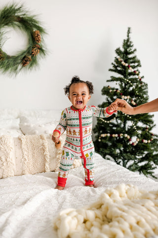 Little Sleepies Fair Isle Bamboo Convertible Romper/Sleeper, Little Sleepies, All Things Holiday, Bamboo Pajama, Christmas Pajama, Christmas Pajamas, CM22, Little Sleepies, Little Sleepies Ba