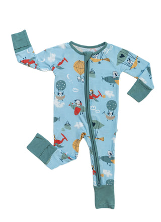 Little Sleepies Fly Away With Me Convertible Romper/Sleeper, Little Sleepies, Aiplanes, Bamboo Pajamas, CM22, Coverall, Footie, Little Sleepies, Little Sleepies Airplanes, Little Sleepies Bam