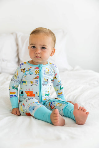 Little Sleepies Food Trucks Convertible Romper/Sleeper, Little Sleepies, Bamboo Pajamas, CM22, Coverall, Foodtruck, Foodtrucks, Footie, Little Sleepies, Little Sleepies Bamboo, Little Sleepie