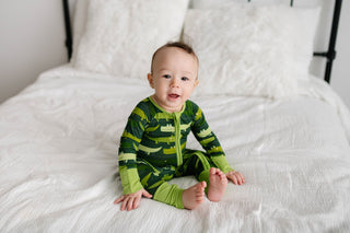 Little Sleepies Green Crocodiles Convertible Romper/Sleeper, Little Sleepies, Bamboo Pajamas, CM22, Coverall, Footie, Little Sleepies, Little Sleepies Bamboo, Little Sleepies Convertible Romp