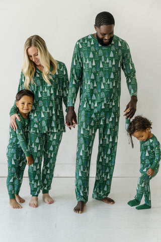 Little Sleepies Green Twinkling Trees Men's 2pc Pajama Set, Little Sleepies, Adult Christmas Pajamas, All Things Holiday, Bamboo Pajama, Bamboo Pajama Set, Bamboo Pajamas, Christmas, Christma
