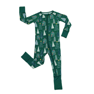 Little Sleepies Green Twinkling Trees Convertible Romper/Sleeper, Little Sleepies, All Things Holiday, Bamboo Pajama, Christmas Pajama, Christmas Pajamas, christmas Tree, Christmas Tree Pajam