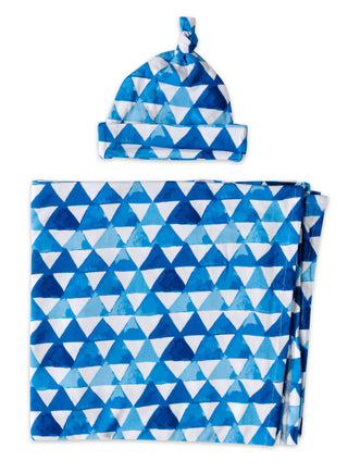Little Sleepies Horizon Triangles Bamboo Swaddle & Hat Set, Little Sleepies, CM22, Little Sleepies, Little Sleepies Bamboo, Little Sleepies Horizon Triangles Bamboo Swaddle & Hat Set, Little 