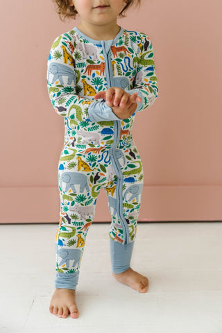 Little Sleepies Jungle Safari Convertible Romper/Sleeper, Little Sleepies, Bamboo Pajamas, CM22, Coverall, Footie, Little Sleepies, Little Sleepies Bamboo, Little Sleepies Jungle Safari, Litt