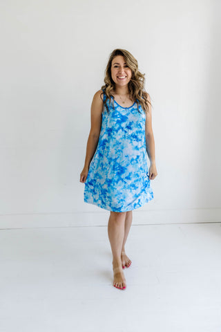 Little Sleepies Milky Way Tie Dye Women's Tank Nightgown, Little Sleepies, cf-size-small, cf-type-womens-nightgown, cf-vendor-little-sleepies, CM22, Little Sleepies Milky Way Tie Dye, Little 