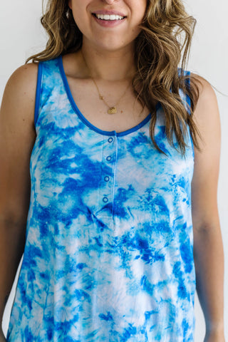 Little Sleepies Milky Way Tie Dye Women's Tank Nightgown, Little Sleepies, cf-size-small, cf-type-womens-nightgown, cf-vendor-little-sleepies, CM22, Little Sleepies Milky Way Tie Dye, Little 