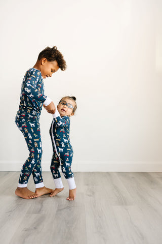 Little Sleepies Puppy Love Convertible Romper/Sleeper - Blue, Little Sleepies, Bamboo Pajamas, CM22, Coverall, Footie, Little Sleepies, Little Sleepies Bamboo, Little Sleepies Pajama Set, Lit