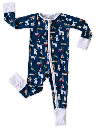 Little Sleepies Puppy Love Convertible Romper/Sleeper - Blue, Little Sleepies, Bamboo Pajamas, CM22, Coverall, Footie, Little Sleepies, Little Sleepies Bamboo, Little Sleepies Pajama Set, Lit
