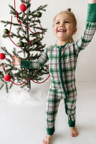 Little Sleepies Noel Plaid Convertible Romper/Sleeper, Little Sleepies, All Things Holiday, Bamboo Pajama, Christmas Pajama, Christmas Pajamas, CM22, Jolly Holiday Sale, Little Sleepies, Litt