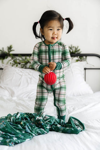 Little Sleepies Noel Plaid Convertible Romper/Sleeper, Little Sleepies, All Things Holiday, Bamboo Pajama, Christmas Pajama, Christmas Pajamas, CM22, Jolly Holiday Sale, Little Sleepies, Litt