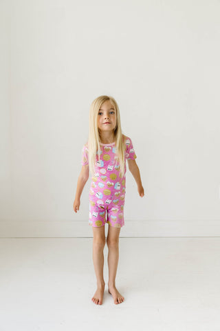 Little Sleepies Pink Cookies & Milk S/S 2pc Pajama Set w/Shorts, Little Sleepies, Bamboo Pajama, Bamboo Pajama Set, Bamboo Pajamas, CM22, Little Sleepies, Little Sleepies 2pc Pajama Set, Litt