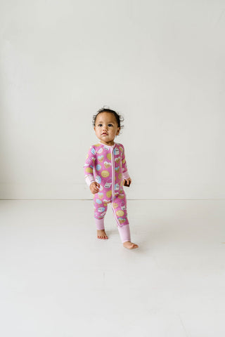 Little Sleepies Pink Cookies & Milk Convertible Romper/Sleeper, Little Sleepies, Bamboo Pajamas, CM22, Cookies & Milk, Coverall, Footie, Little Sleepies, Little Sleepies Bamboo, Little Sleepi