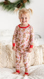 Little Sleepies Pink Gingerbread Bamboo 2pc Pajama Set, Little Sleepies, All Things Holiday, Bamboo Pajama, Bamboo Pajama Set, Bamboo Pajamas, Christmas, Christmas Pajamas, CM22, Little Sleep