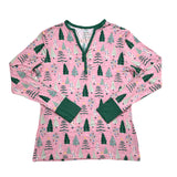 Little Sleepies Pink Twinkling Trees Women's Bamboo 2pc Pajama Set, Little Sleepies, Adult Christmas Pajamas, All Things Holiday, Bamboo Pajama, Bamboo Pajama Set, Bamboo Pajamas, Christmas, 