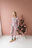 Little Sleepies Pink Twinkling Trees Women's Bamboo 2pc Pajama Set, Little Sleepies, Adult Christmas Pajamas, All Things Holiday, Bamboo Pajama, Bamboo Pajama Set, Bamboo Pajamas, Christmas, 