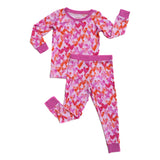 Little Sleepies Pink Watercolor Hearts Bamboo 2pc Pajama Set, Little Sleepies, Bamboo Pajama, Bamboo Pajama Set, Bamboo Pajamas, CM22, Little Sleepies, Little Sleepies Bamboo, Little Sleepies