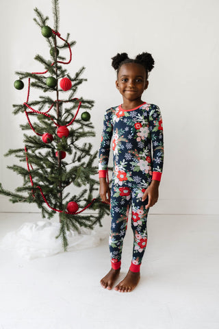 Little Sleepies Poinsettia Floral 2pc Pajama Set, Little Sleepies, All Things Holiday, Bamboo Pajama, Bamboo Pajama Set, Bamboo Pajamas, Christmas, Christmas Pajamas, CM22, Jolly Holiday Sale