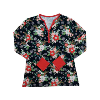 Little Sleepies Poinsettia Floral Women's Bamboo 2pc Pajama Set, Little Sleepies, Adult Christmas Pajamas, All Things Holiday, Bamboo Pajama, Bamboo Pajama Set, Bamboo Pajamas, Christmas, Chr