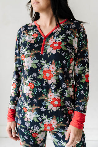 Little Sleepies Poinsettia Floral Women's Bamboo 2pc Pajama Set, Little Sleepies, Adult Christmas Pajamas, All Things Holiday, Bamboo Pajama, Bamboo Pajama Set, Bamboo Pajamas, Christmas, Chr