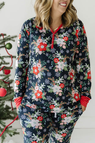 Little Sleepies Poinsettia Floral Women's Bamboo 2pc Pajama Set, Little Sleepies, Adult Christmas Pajamas, All Things Holiday, Bamboo Pajama, Bamboo Pajama Set, Bamboo Pajamas, Christmas, Chr