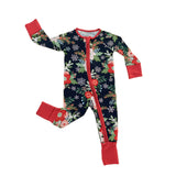 Little Sleepies Poinsettia Floral Convertible Romper/Sleeper, Little Sleepies, All Things Holiday, Bamboo Pajama, Christmas Pajama, Christmas Pajamas, CM22, Jolly Holiday Sale, Little Sleepie