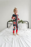 Little Sleepies Poinsettia Floral Convertible Romper/Sleeper, Little Sleepies, All Things Holiday, Bamboo Pajama, Christmas Pajama, Christmas Pajamas, CM22, Jolly Holiday Sale, Little Sleepie
