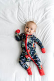Little Sleepies Poinsettia Floral Convertible Romper/Sleeper, Little Sleepies, All Things Holiday, Bamboo Pajama, Christmas Pajama, Christmas Pajamas, CM22, Jolly Holiday Sale, Little Sleepie