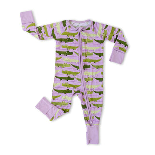Little Sleepies Purple Crocodiles Convertible Romper/Sleeper, Little Sleepies, Bamboo Pajamas, CM22, Coverall, Footie, Little Sleepies, Little Sleepies Bamboo, Little Sleepies Convertible Rom