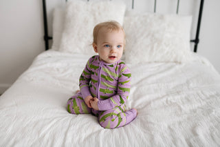 Little Sleepies Purple Crocodiles Convertible Romper/Sleeper, Little Sleepies, Bamboo Pajamas, CM22, Coverall, Footie, Little Sleepies, Little Sleepies Bamboo, Little Sleepies Convertible Rom
