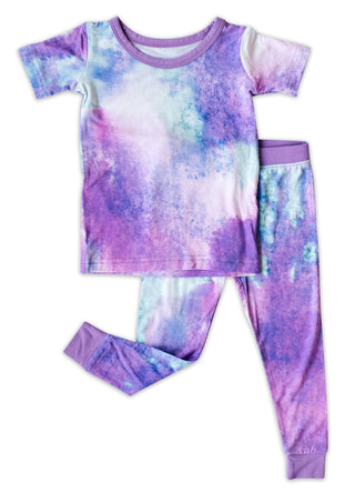 Little Sleepies Purple Watercolor Bamboo 2pc S/S Pajama Set, Little Sleepies, Bamboo Pajama, Bamboo Pajama Set, Bamboo Pajamas, CM22, Little Sleepies, Little Sleepies Bamboo, Little Sleepies 