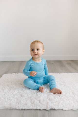 Little Sleepies Solid Sky Blue Bamboo 2pc Pajama Set, Little Sleepies, Bamboo Pajama, Bamboo Pajama Set, Bamboo Pajamas, CM22, Little Sleepies, Little Sleepies 2pc Pajama Set, Little Sleepies