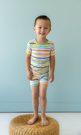 Little Sleepies Summer Stripe S/S 2pc Pajama Set w/Shorts, Little Sleepies, Bamboo Pajama, Bamboo Pajama Set, Bamboo Pajamas, CM22, Little Sleepies, Little Sleepies 2pc Pajama Set, Little Sle
