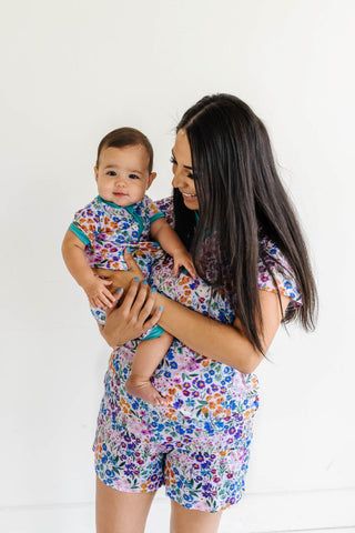 Little Sleepies Sweet Pea Floral Women's S/S Top w/Shorts Pajama Set, Little Sleepies, CM22, Little Sleepies Bella Blooms, Little Sleepies Bella Blooms Women's 2pc Bamboo S/S Pajama Set, Litt