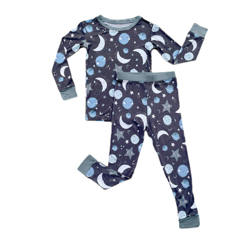 Little Sleepies To the Moon & Back Blue 2pc L/S Pajama Set, Little Sleepies, Bamboo Pajama, Bamboo Pajama Set, Bamboo Pajamas, Bestaroo Pajamas, CM22, Little Sleepies, Little Sleepies 2pc L/S