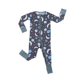 Little Sleepies To the Moon & Back Blue Convertible Romper/Sleeper, Little Sleepies, Bamboo Pajamas, CM22, Coverall, Footie, Little Sleepies, Little Sleepies Bamboo, Little Sleepies To the Mo