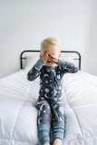 Little Sleepies To the Moon & Back Blue Convertible Romper/Sleeper, Little Sleepies, Bamboo Pajamas, CM22, Coverall, Footie, Little Sleepies, Little Sleepies Bamboo, Little Sleepies To the Mo