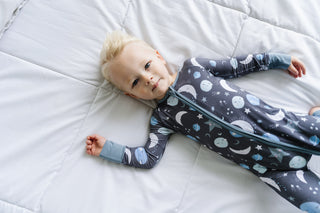 Little Sleepies To the Moon & Back Blue Convertible Romper/Sleeper, Little Sleepies, Bamboo Pajamas, CM22, Coverall, Footie, Little Sleepies, Little Sleepies Bamboo, Little Sleepies To the Mo