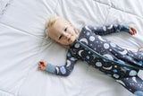Little Sleepies To the Moon & Back Blue Convertible Romper/Sleeper, Little Sleepies, Bamboo Pajamas, CM22, Coverall, Footie, Little Sleepies, Little Sleepies Bamboo, Little Sleepies To the Mo