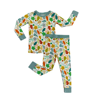 Little Sleepies Warm Taupe Fall Leaves 2pc L/S Pajama Set, Little Sleepies, Bamboo Pajama, Bamboo Pajama Set, Bamboo Pajamas, Bestaroo Pajamas, CM22, Little Sleepies, Little Sleepies 2pc L/S 