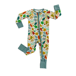 Little Sleepies Warm Taupe Fall Leaves Convertible Romper/Sleeper, Little Sleepies, Bamboo Pajamas, CM22, Coverall, Footie, Little Sleepies, Little Sleepies Bamboo, Little Sleepies Fall Leave