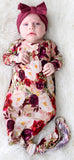 Posh Peanut Gracie Floral Button Knotted Gown, Posh Peanut, Baby, Cyber Monday, Infant, Knotted Gown, Layette Gown, Posh PEanut, Posh Peanut Gracie, Posh Peanut Gracie Button Knotted Gown, Po