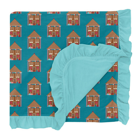 KicKee Pants Bay Gingerbread Ruffle Toddler Blanket, KicKee Pants, All Things Holiday, CM22, KicKee, KicKee Pants, KicKee Pants Winter Celebrations 2021, Winter Celebrations, Blanket - Basica