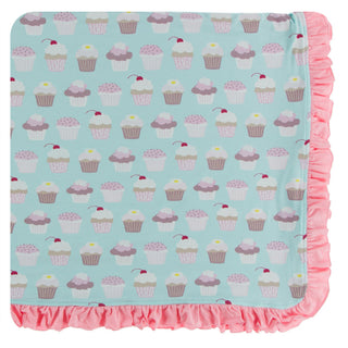 KicKee Pants Summer Sky Cupcakes Ruffle Toddler Blanket, KicKee Pants, Blanket, CM22, KicKee, KicKee Pants, KicKee Pants Culinary Arts, KicKee Pants Ruffle Toddler Blanket, KicKee Pants Toddl
