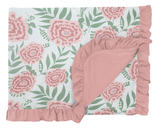 KicKee Pants Fresh Air Florist Ruffle Toddler Blanket, KicKee Pants, CM22, KicKee, KicKee Pants, KicKee Pants Fresh Air Florist, KicKee Pants Fresh Air Florist Ruffle Toddler Blanket, KicKee 